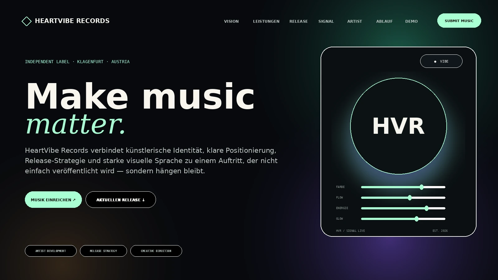 Website-Vorschau HeartVibe Records
